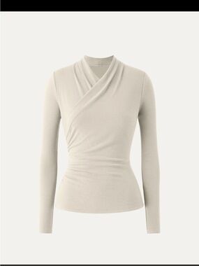 OGL Women’s Cream Wrap-Front Long Sleeve Top